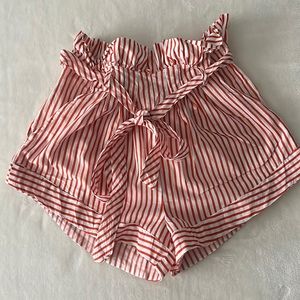For Love and Lemons High Waist Striped Shorts